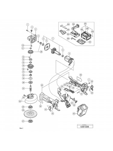 Vue éclatée Hitachi Hikoki G3613DB #01