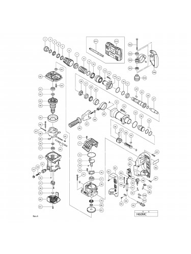 Vue éclatée Hitachi Hikoki H60MC #01