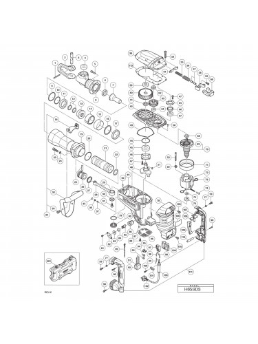 Vue éclatée Hitachi Hikoki H65SD3 #01