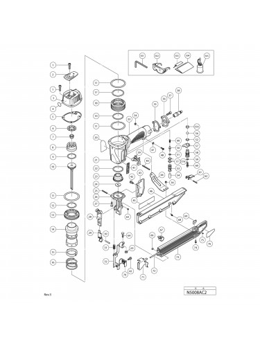 Vue éclatée Hitachi Hikoki N5008AC2 #01
