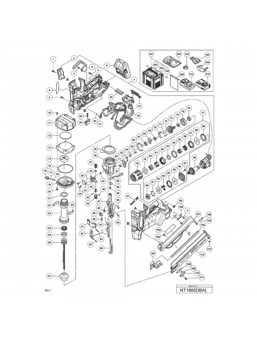 Vue éclatée Hitachi Hikoki NT1865DBAL #01