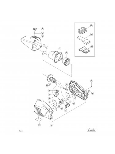 Vue éclatée Hitachi Hikoki R14DSL #01