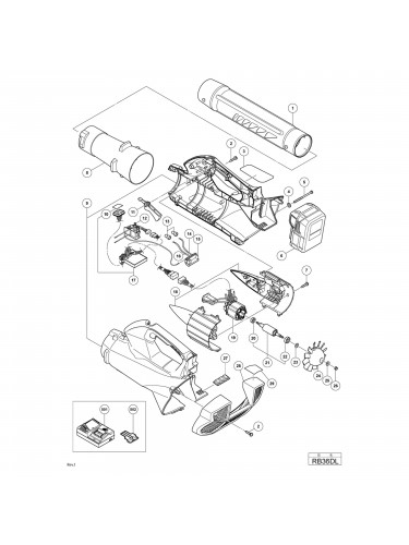 Vue éclatée Hitachi Hikoki RB36DL #01