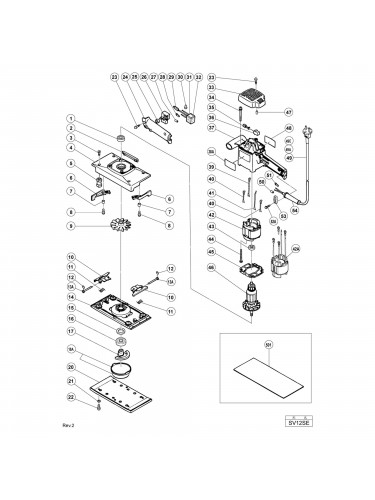 Vue éclatée Hitachi Hikoki SV12SE #01