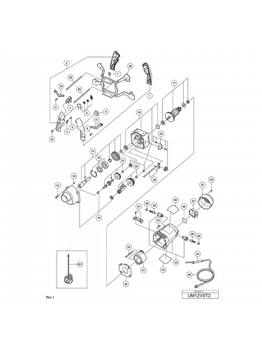 Vue éclatée Hitachi Hikoki UM12VST2 #01