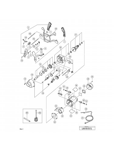 Vue éclatée Hitachi Hikoki UM16VST2 #01