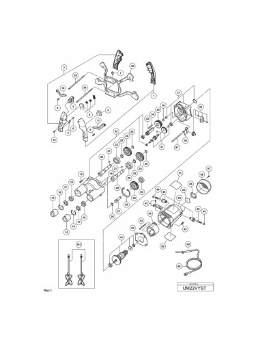 Vue éclatée Hitachi Hikoki UM22VYST #01
