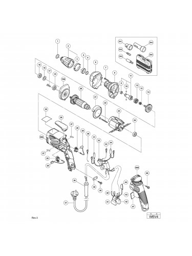 Vue éclatée Hitachi Hikoki W6V4 #01