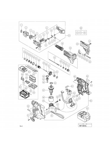 Vue éclatée Hitachi Hikoki WF18DSL #01