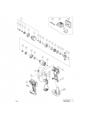 Vue éclatée Hitachi Hikoki WH10DFL #01