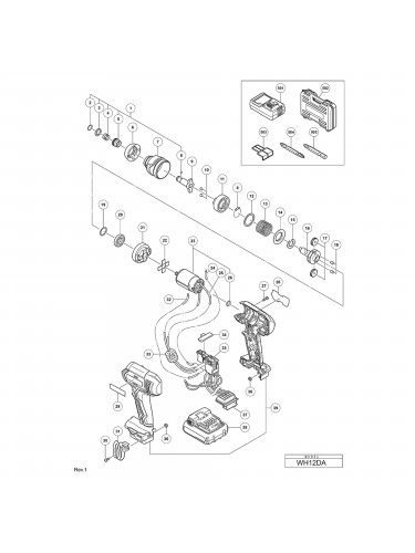 Vue éclatée Hitachi Hikoki WH12DA #01