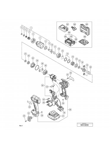 Vue éclatée Hitachi Hikoki WH12DD #01
