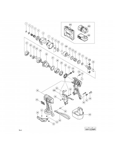 Vue éclatée Hitachi Hikoki WH12DMR #01
