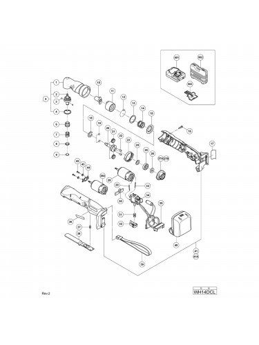 Vue éclatée Hitachi Hikoki WH14DCL #01