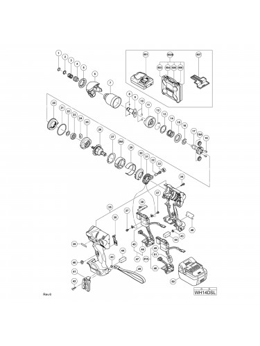 Vue éclatée Hitachi Hikoki WH14DSL #01