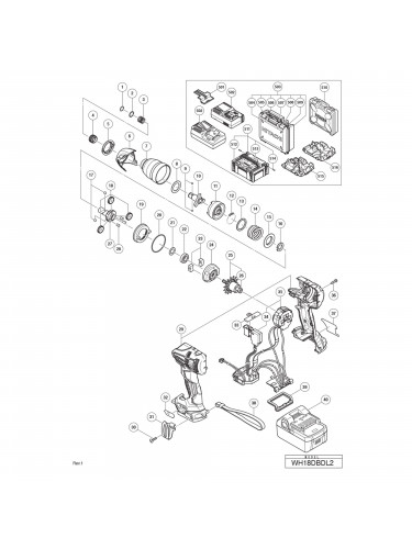 Vue éclatée Hitachi Hikoki WH18DBDL2 #01
