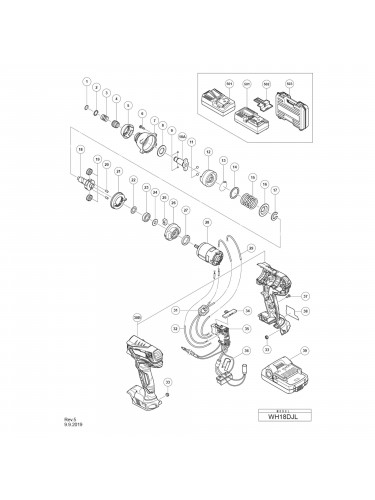 Vue éclatée Hitachi Hikoki WH18DJL #01