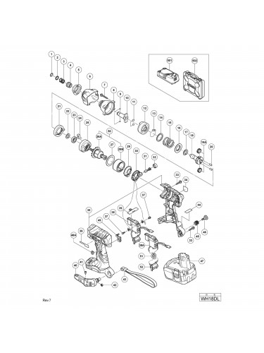 Vue éclatée Hitachi Hikoki WH18DL #01