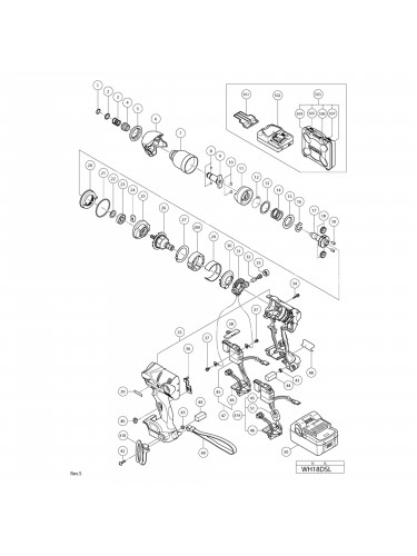 Vue éclatée Hitachi Hikoki WH18DSL #01
