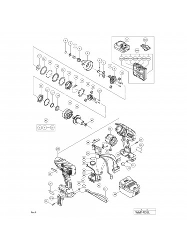 Vue éclatée Hitachi Hikoki WM14DBL #01