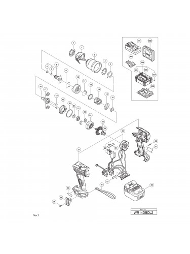Vue éclatée Hitachi Hikoki WR14DBDL2 #01