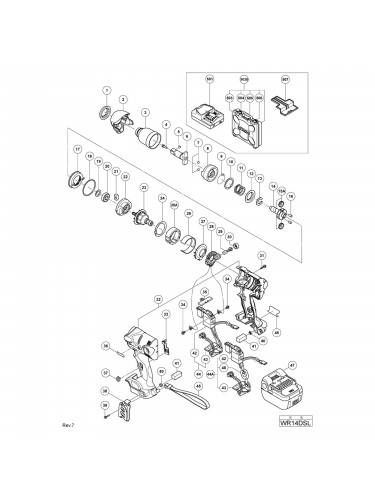 Vue éclatée Hitachi Hikoki WR14DSL #01