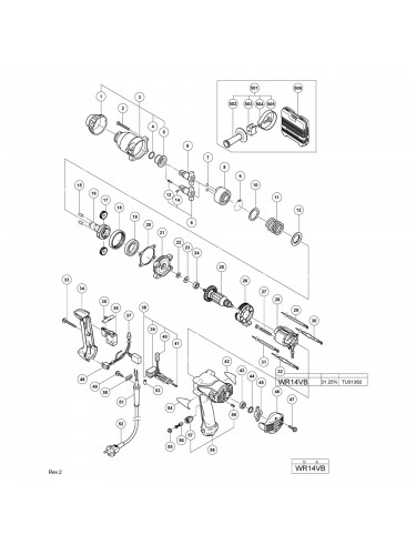 Vue éclatée Hitachi Hikoki WR14VB #01