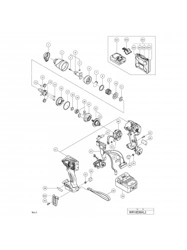 Vue éclatée Hitachi Hikoki WR18DBAL2 #01