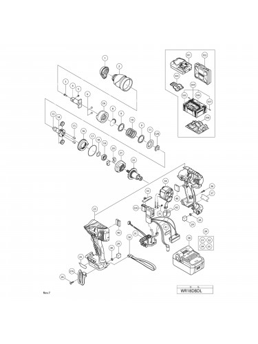 Vue éclatée Hitachi Hikoki WR18DBDL #01