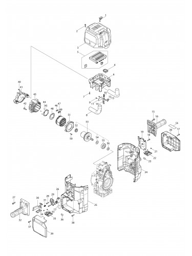 Vue éclatée Makita HM004G#01