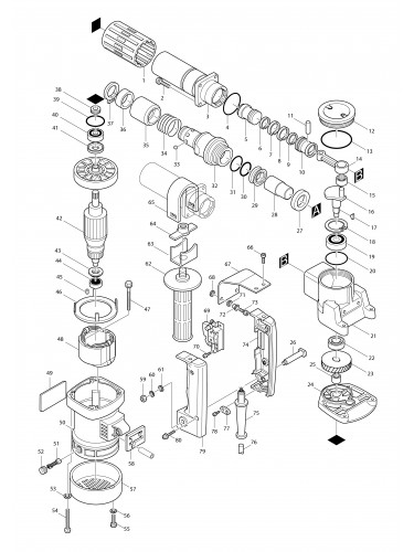 Vue éclatée Makita HM0810T#01