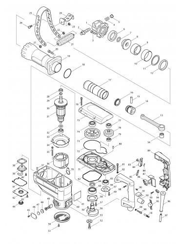 Vue éclatée Makita HM1305#01