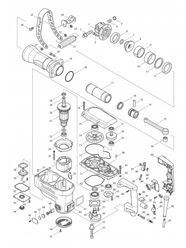 Vue éclatée Makita HM1306#01