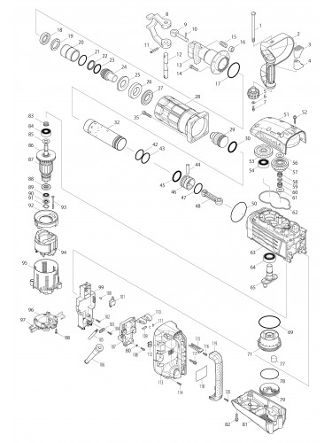 Vue éclatée Makita HM1307CB#01