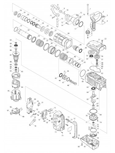 Vue éclatée Makita HM1317CB#01