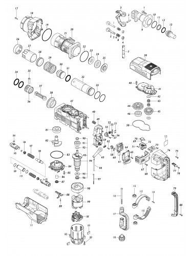 Vue éclatée Makita HM1512#01