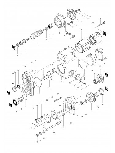 Vue éclatée Makita HM1800#01