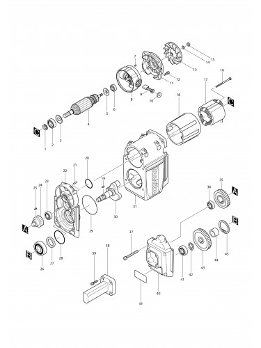 Vue éclatée Makita HM1801#01