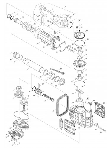 Vue éclatée Makita HM1812#01