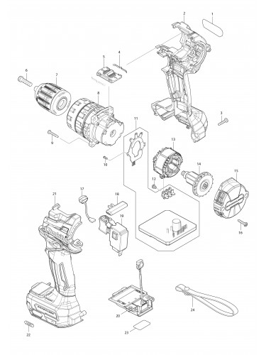 Vue éclatée Makita HP002G#01