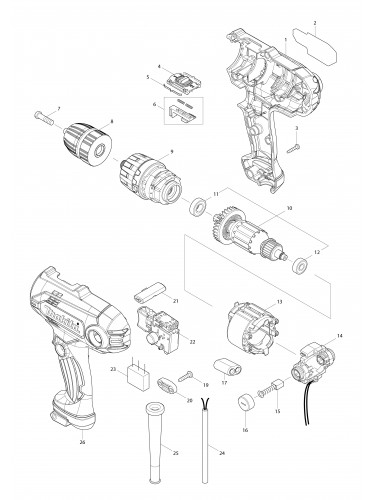 Vue éclatée Makita HP0300#01