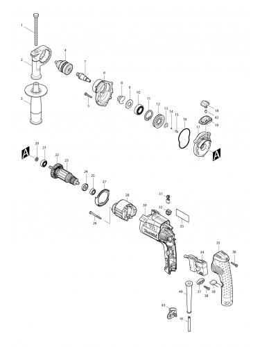 Vue éclatée Makita HP1230#01