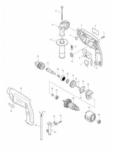 Vue éclatée Makita HP1510#01