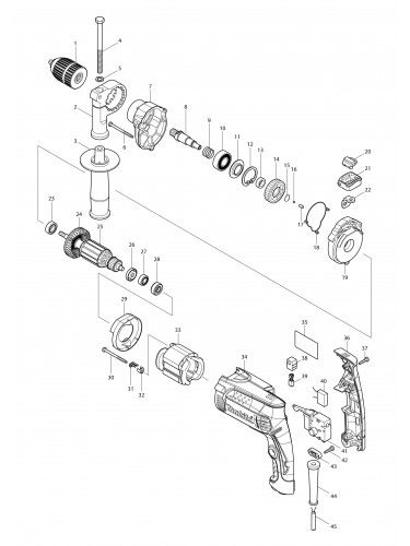 Vue éclatée Makita HP1631#01