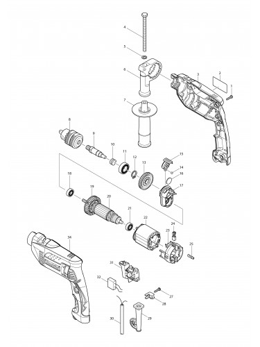 Vue éclatée Makita HP1640#01