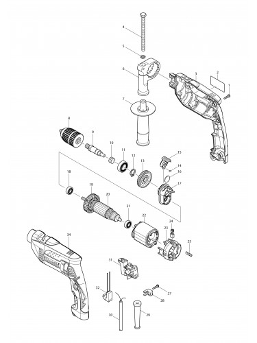 Vue éclatée Makita HP1641F#01