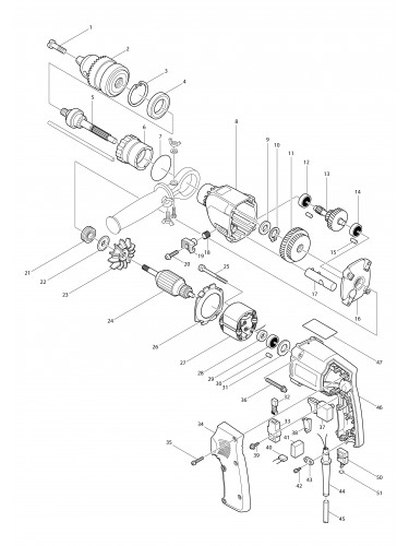 Vue éclatée Makita HP2010N#01