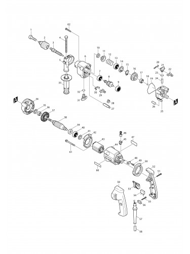 Vue éclatée Makita HP2030#01