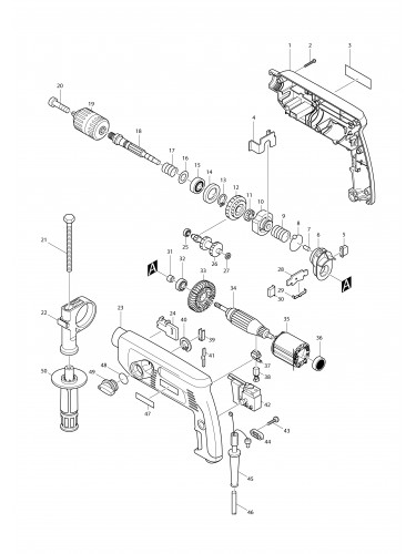 Vue éclatée Makita HP2041#01