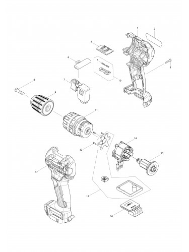Vue éclatée Makita HP332D#01